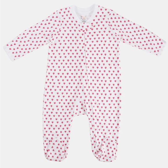 Roller Rabbit Pink Hearts Footie - Picture 1 of 2